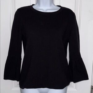 Ann Taylor Factory Black Bell Sleeve Blouse